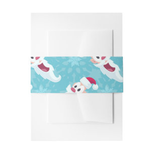 Christmas Santa Claus with snowflakes   Invitation Belly Band