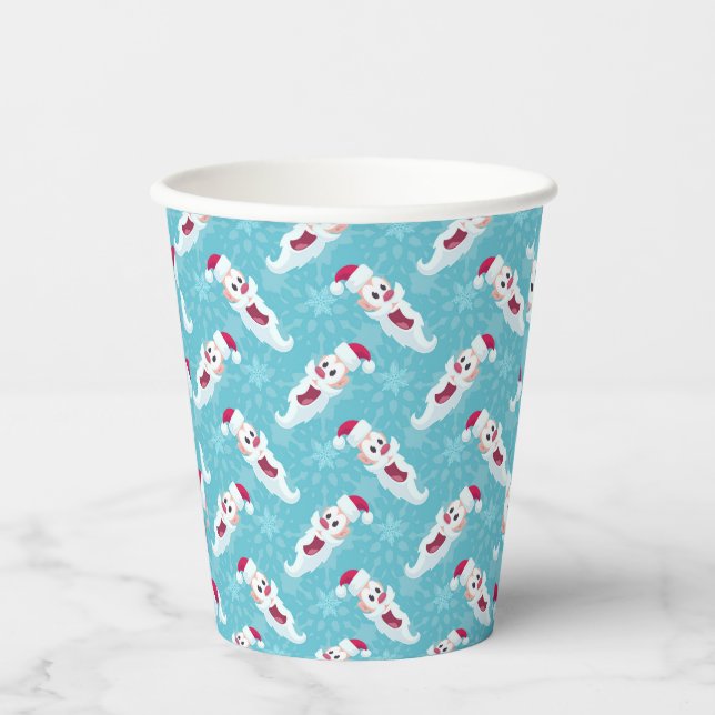 Christmas Santa Claus with snowflakes     Paper Cups (Front)