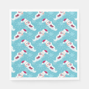 Christmas Santa Claus with snowflakes Paper  Napkin