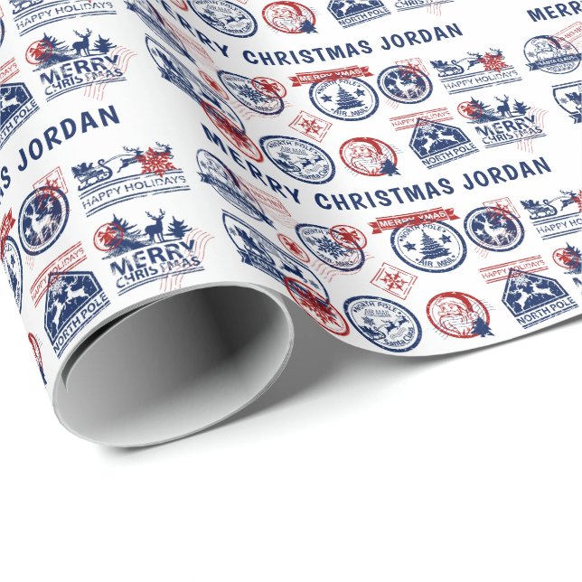 Christmas Santa Clause Delivery North Pole Express Wrapping Paper (Roll Corner)