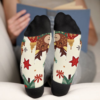 Christmas Santa Cross socks