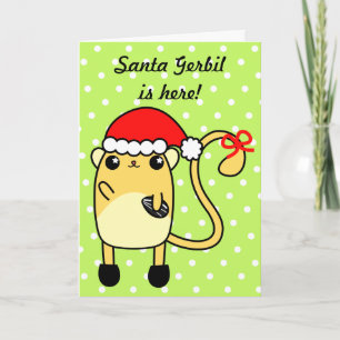 Christmas Santa Cute Gerbil Card