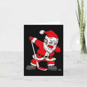 Christmas Santa Dabbing Hockey Player Boys Kids Da Card