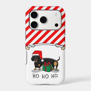 Christmas Santa Dachshund (S black & tan) Cute