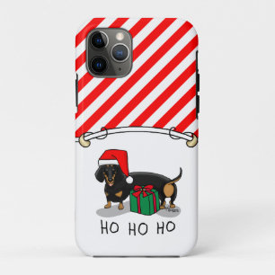 Christmas Santa Dachshund (S black & tan) Cute iPhone 11 Pro Case