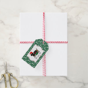 Christmas Santa Dachshund (S black & tan) Funny Gift Tags