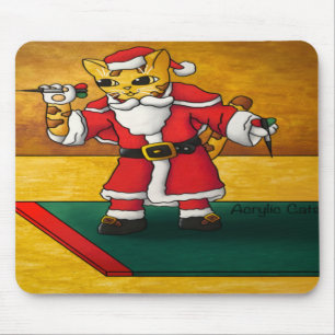 Christmas Santa Darts Cat Mouse Pad