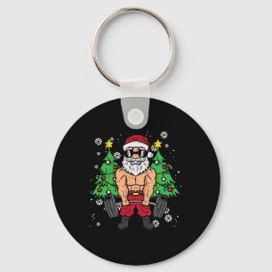 Christmas Santa Deadlift Xmas Weightlift Gym Men W Keychain
