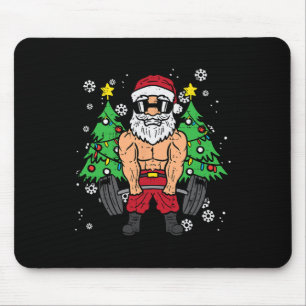 Christmas Santa Deadlift Xmas Weightlift Gym Men W Mouse Pad
