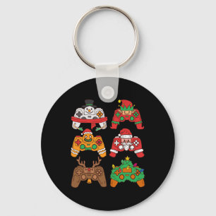 Christmas Santa deer gaming controllers Boys kids Keychain