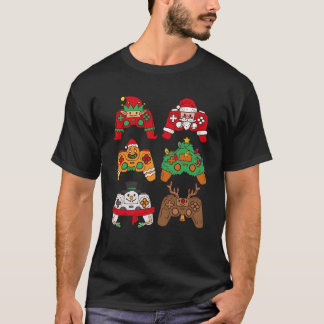 Christmas Santa deer gaming controllers Boys kids T-Shirt