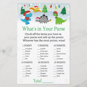 Christmas Santa dinosaur What's in your purse game