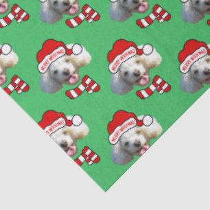 Christmas Santa Dog Custom Photo Pattern Tissue Paper
