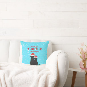 Christmas Santa Dogs Throw Pillow