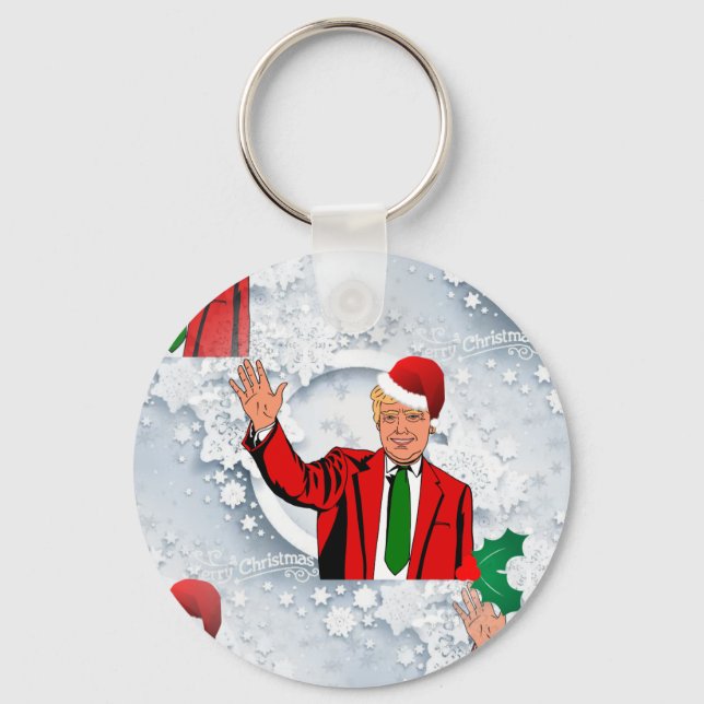christmas santa donald trump keychain (Front)