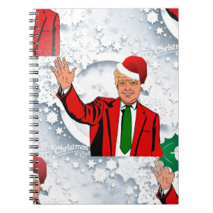 christmas santa donald trump notebook