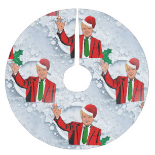 christmas santa donald trump xmas tree skirt