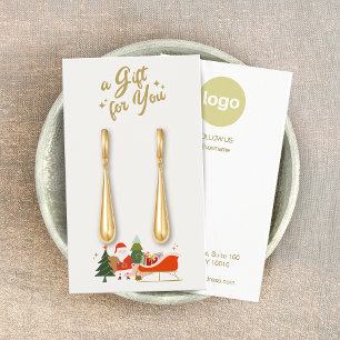 Christmas Santa Earring Logo Display Card