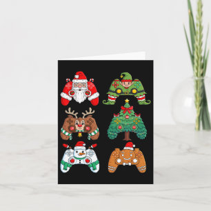 Christmas Santa Elf Gaming Controllers Fun Xmas Bo Card