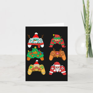 Christmas Santa Elf Gaming Controllers Gamer Xmas Card