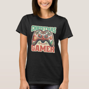 Christmas Santa Elf Gaming Controllers Snowman Boy T-Shirt