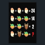 Christmas Santa Elf Snowman Math Teacher Funny Gif Photo Print<br><div class="desc">Perfect for Xmas events or parties and a cool holiday gift for him or her. Share some laughs with your family or friends and show your humour side with this funny Christmas design.</div>