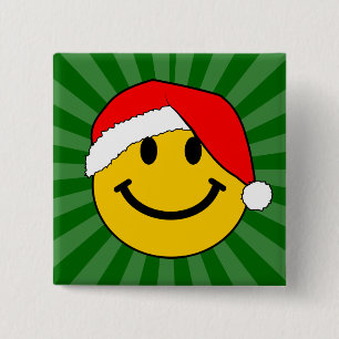 Christmas Santa Face 2 Inch Square Button
