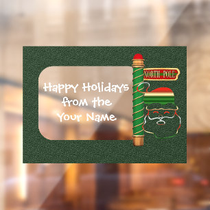 Christmas Santa Face Holiday Personalized Window Cling