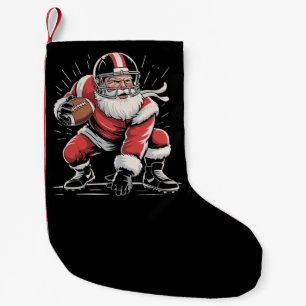 Christmas Santa Football Lineman Quarterback Small Christmas Stocking