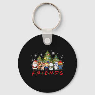 Christmas Santa Friends Reindeer Snowman Family Xm Keychain