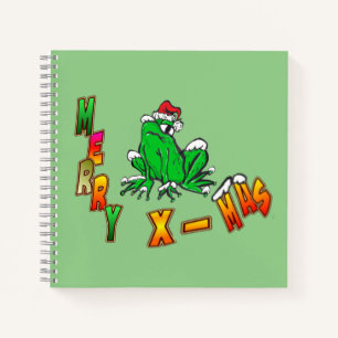 Christmas Santa Frog Merry Christmas Notebook