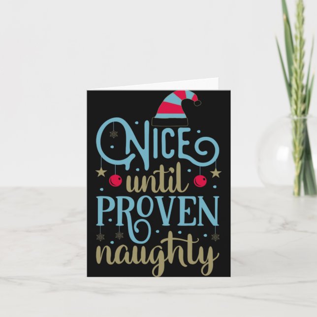 Christmas Santa Funny Saying Humor Tygraphy T Shir Card (Front)
