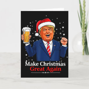 Christmas Santa Funny Trump Xmas Pajama Make Chris Card