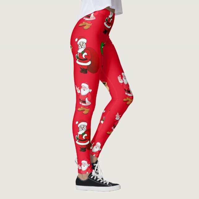Christmas Santa Gifts & Presents Red Leggings (Right)