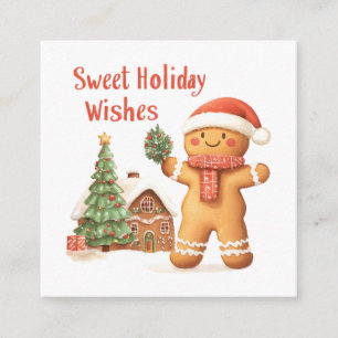 Christmas Santa Gingerbread man Enclosure Card