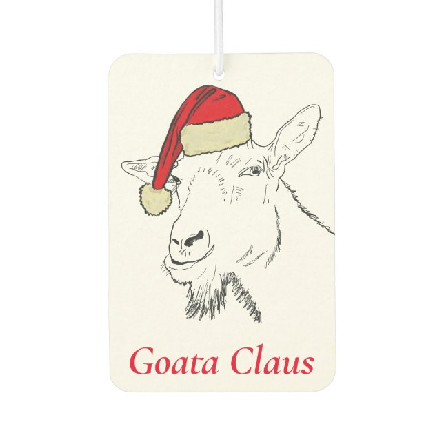 Christmas Santa Goat a claus Air Freshener (Front)
