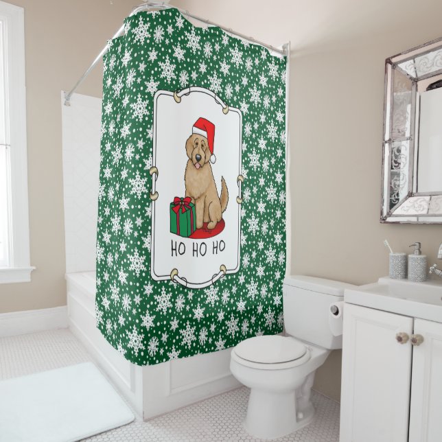Christmas Santa Goldendoodle (golden red) Dog Cute (In Situ)