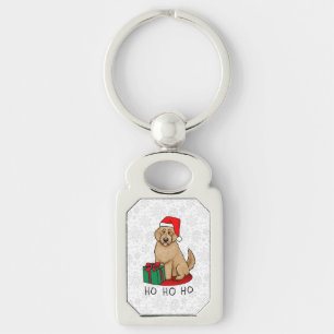 Christmas Santa Goldendoodle (golden red) Dog Cute Keychain