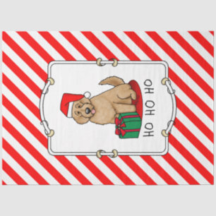 Christmas Santa Goldendoodle (golden red) Dog Cute Tissue Paper
