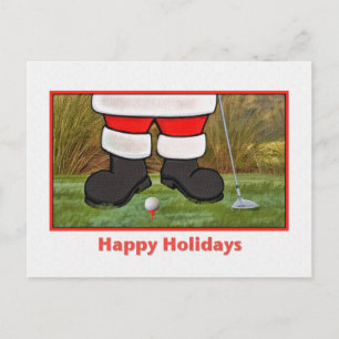 Christmas, Santa Golfer, Postcard