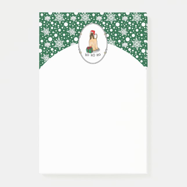 Christmas Santa Hat Afghan Hound Dog Fawn Cute Post-it Notes (Front)
