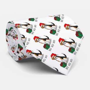 Christmas Santa Hat Beagle (tri colour 3) Dog Cute Tie
