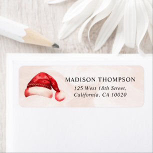 Christmas Santa Hat Birthday Party Return Address