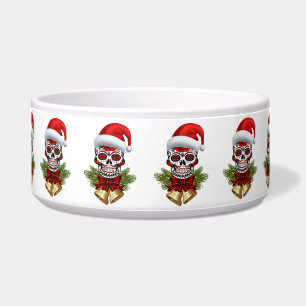 Christmas Santa Hat Day Of The Dead Sugar Skull