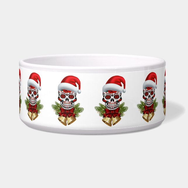Christmas Santa Hat Day Of The Dead Sugar Skull (Front)