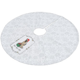 Christmas Santa Hat German Shepherd Dog Cute Fleece Tree Skirt