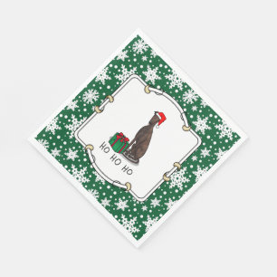 Christmas Santa Hat Greyhound Dog (brindle) Cute Napkin