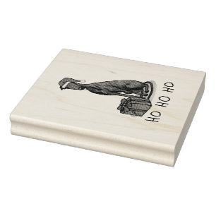 Christmas Santa Hat Greyhound Dog (brindle) Cute Rubber Stamp