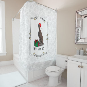 Christmas Santa Hat Greyhound Dog (brindle) Funny