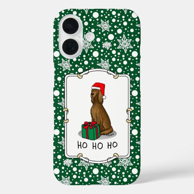 Christmas Santa Hat Irish Setter Dog (red 1) Cute Case-Mate iPhone Case (Back)